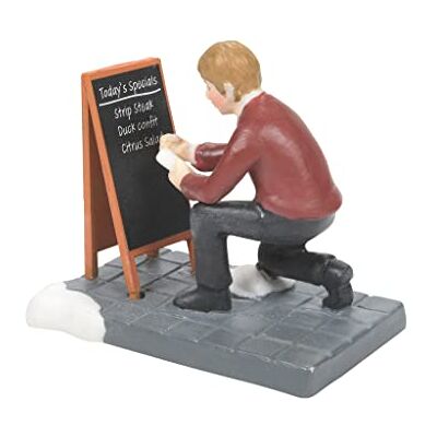 Department 56 Christmas in The City Village Accessories Specjalna figurka Today's Specials, 5 cm, wielokolorowa Department 56 Christmas in The City Village Accessories Specjalna figurka Today's Specials, 5 cm, wielokolorowa