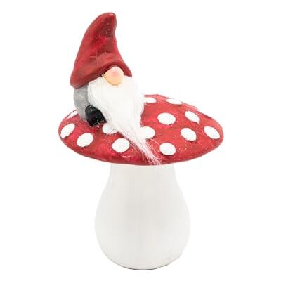 HEITMANN DECO Figurka kreamika muchomor z skrzatem, biały/czerwony, ok. 18 cm HEITMANN DECO Figurka kreamika muchomor z skrzatem, biały/czerwony, ok. 18 cm