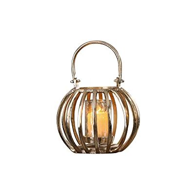 GILDE Lampion aluminiowy, złoty, wysokość 23 cm GILDE Lampion aluminiowy, złoty, wysokość 23 cm