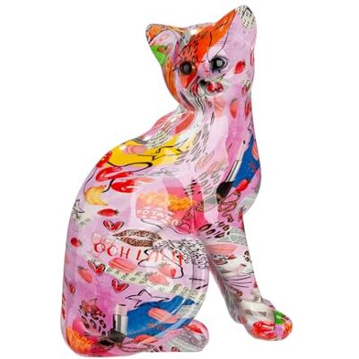 GILDE Figurka OOH LALA kot z żywicy syntetycznej wielokolorowa wysokość 29 cm x szerokość 21 cm Street Art Style GILDE Figurka OOH LALA kot z żywicy syntetycznej wielokolorowa wysokość 29 cm x szerokość 21 cm Street Art Style