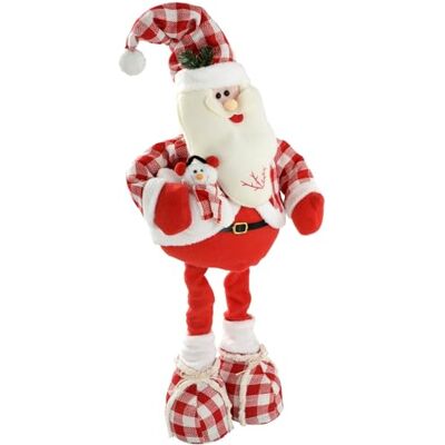 WeRChristmas Stojący Święty Mikołaj z wysuwanymi nogami w kratę 35-45 cm, czerwony/biały WeRChristmas Stojący Święty Mikołaj z wysuwanymi nogami w kratę 35-45 cm, czerwony/biały