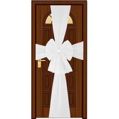SHATCHI Świąteczna biała 7,5 m diamentowa gigantyczna osłona na kokardę przednie drzwi Boże Narodzenie ślub, baby shower dekoracja domu, organza, 1 sztuka SHATCHI Świąteczna biała 7,5 m diamentowa gigantyczna osłona na kokardę przednie drzwi Boże Narodzenie ślub, baby shower dekoracja domu, organza, 1 sztuka