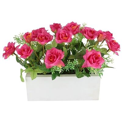 Flair Flower Dzikie różyczki w pudełku, 20 x 26 cm, dekoracyjne sztuczne róże, sztuczne róże, sztuczna roślina, ozdoba na grób, sztuczny jedwabny kwiat, dekoracja weselna, dekoracja stołu, dekoracja kwiatowa Flair Flower Dzikie różyczki w pudełku, 20 x 26 cm, dekoracyjne sztuczne róże, sztuczne róże, sztuczna roślina, ozdoba na grób, sztuczny jedwabny kwiat, dekoracja weselna, dekoracja stołu, dekoracja kwiatowa