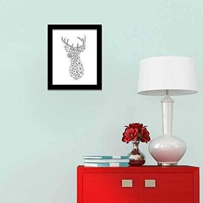 WALPLUS Jeleń głowa sztuka płótno nadruk naklejka ścienna, winylowa wielokolorowa, 40 x 30 x 5 cm WALPLUS Jeleń głowa sztuka płótno nadruk naklejka ścienna, winylowa wielokolorowa, 40 x 30 x 5 cm