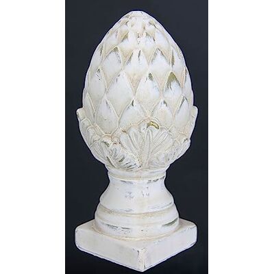 Flair Flower Obiekt dekoracyjny szyszki sosnowe, dekoracyjne szyszki na stopce, stara biel, kremowy, o eleganckim wyglądzie shabby wiejskiego domu, figurka ogrodowa, prezent dekoracja ogrodowa, karczoch, 25 cm Flair Flower Obiekt dekoracyjny szyszki sosnowe, dekoracyjne szyszki na stopce, stara biel, kremowy, o eleganckim wyglądzie shabby wiejskiego domu, figurka ogrodowa, prezent dekoracja ogrodowa, karczoch, 25 cm