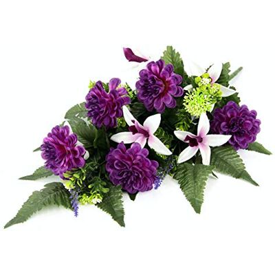 Flair Flower Ozdoba nagrobna ze sztucznymi daliami i orchideami, nakładka na grób, sztuczne kwiaty, dekoracja nagrobna, kompozycja cmentarna, aranżacja kwiatów, bieżnik stołowy, jedwabne kwiaty, dekoracja Flair Flower Ozdoba nagrobna ze sztucznymi daliami i orchideami, nakładka na grób, sztuczne kwiaty, dekoracja nagrobna, kompozycja cmentarna, aranżacja kwiatów, bieżnik stołowy, jedwabne kwiaty, dekoracja