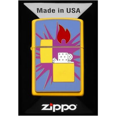 Zippo Zapalniczka Sztormowa, Pop Art Lighter, Słonecznik, Emblemat, do Ponownego Użytku, Wiatroszczelna Konstrukcja, Pudełko Prezentowe, Wyprodukowana w USA Zippo Zapalniczka Sztormowa, Pop Art Lighter, Słonecznik, Emblemat, do Ponownego Użytku, Wiatroszczelna Konstrukcja, Pudełko Prezentowe, Wyprodukowana w USA