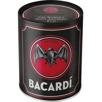 ART Retro skarbonka, 1 l, Bacardi czarne logo, pomysł na prezent dla miłośników rumu, oficjalny produkt licencyjny (OLP), na banknoty i monety, wzór vintage ART Retro skarbonka, 1 l, Bacardi czarne logo, pomysł na prezent dla miłośników rumu, oficjalny produkt licencyjny (OLP), na banknoty i monety, wzór vintage