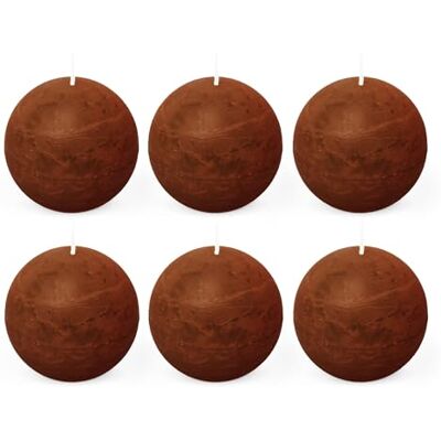 Spaas 6x Rustykalna świeca kulkowa 80 mm 24h bordowa Spaas 6x Rustykalna świeca kulkowa 80 mm 24h bordowa