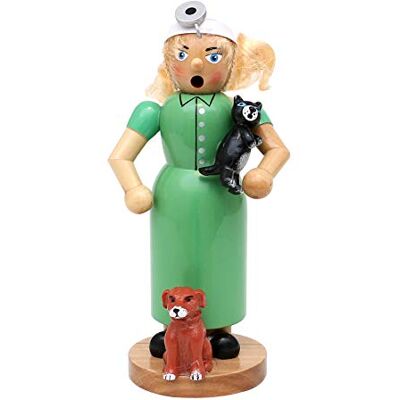 Dekohelden24 Drewniana figurka kadzidełka jako weterynarka, dł./szer./wys.: 10,5 x 8 x 19,5 cm, 19 cm Dekohelden24 Drewniana figurka kadzidełka jako weterynarka, dł./szer./wys.: 10,5 x 8 x 19,5 cm, 19 cm