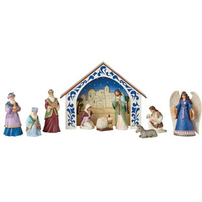 Enesco Jim Shore Heartwood Creek Inspirująca szopka narodzenia na sezon, zestaw figurek, różne rozmiary, wielokolorowe Enesco Jim Shore Heartwood Creek Inspirująca szopka narodzenia na sezon, zestaw figurek, różne rozmiary, wielokolorowe