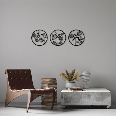 Wallity Stylowe, czarne dekoracyjne akcesoria ścienne, średnica 30 cm, 100% metal (grubość 1,5 mm) idealna do nowoczesnej dekoracji domu i ścian akcentujących Wallity Stylowe, czarne dekoracyjne akcesoria ścienne, średnica 30 cm, 100% metal (grubość 1,5 mm) idealna do nowoczesnej dekoracji domu i ścian akcentujących