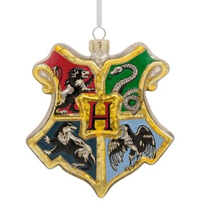 Hallmark Ozdoba ze szkła Hogwartu z herbem Harry'ego Pottera, szklana ozdoba wisząca, prezenty na Boże Narodzenie, Gryffindor, Slytherin, Ravenclaw, Hufflepuff Hallmark Ozdoba ze szkła Hogwartu z herbem Harry'ego Pottera, szklana ozdoba wisząca, prezenty na Boże Narodzenie, Gryffindor, Slytherin, Ravenclaw, Hufflepuff