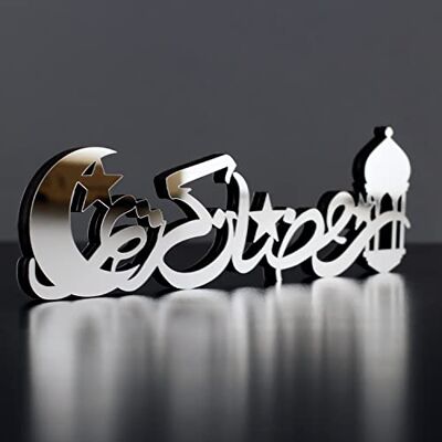 iwa concept Drewniane akrylowe islamskie dekoracje stołowe dekoracja Ramadan Kareem i Eid Mubarak Islamskie muzułmańskie prezenty dekoracja Ramadan Eid (Ramadan Kareem-1, srebrny) iwa concept Drewniane akrylowe islamskie dekoracje stołowe dekoracja Ramadan Kareem i Eid Mubarak Islamskie muzułmańskie prezenty dekoracja Ramadan Eid (Ramadan Kareem-1, srebrny)