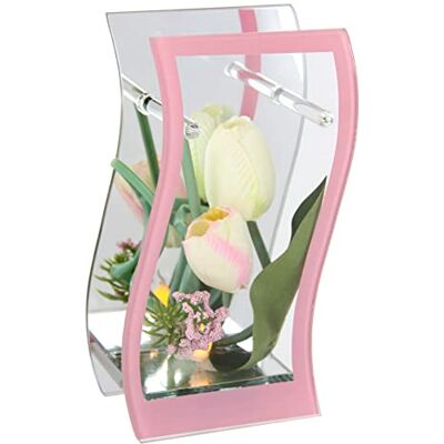 Flair Flower Sztuczny kwiat tulipan z oświetleniem LED w szkle lustrzanym dekoracyjnym, stojak, dekoracja stołu, dekoracja mieszkania, obiekt dekoracyjny, rzeźba, ornament, dekoracja ślubna, figurka dekoracyjna, Flair Flower Sztuczny kwiat tulipan z oświetleniem LED w szkle lustrzanym dekoracyjnym, stojak, dekoracja stołu, dekoracja mieszkania, obiekt dekoracyjny, rzeźba, ornament, dekoracja ślubna, figurka dekoracyjna,