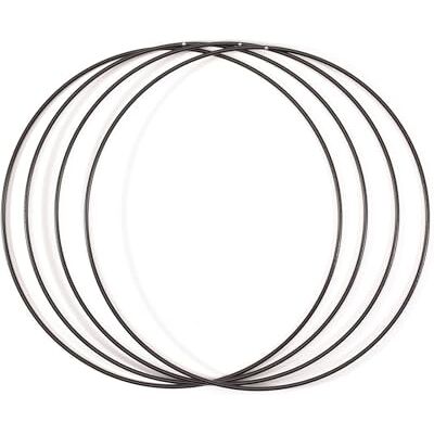 Creative Zestaw metalowych pierścieni, czarny, 4 sztuki, pierścienie mocujące Ø 30 cm z drutu metalowego 3 mm, do majsterkowania, do majsterkowania, węzłów makramy, mandali, szydełkowania oraz Creative Zestaw metalowych pierścieni, czarny, 4 sztuki, pierścienie mocujące Ø 30 cm z drutu metalowego 3 mm, do majsterkowania, do majsterkowania, węzłów makramy, mandali, szydełkowania oraz