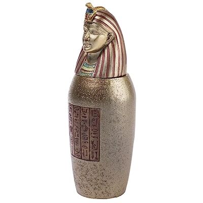 lachineuse Wazon z baldachimem Amset Dekoracyjny egipski wazon 21 cm Starożytny egipski przedmiot dekoracyjny Posąg Figurka Głowa Faraona Pomysł na prezent Deco Urna Box Kolor Złoty brąz lachineuse Wazon z baldachimem Amset Dekoracyjny egipski wazon 21 cm Starożytny egipski przedmiot dekoracyjny Posąg Figurka Głowa Faraona Pomysł na prezent Deco Urna Box Kolor Złoty brąz