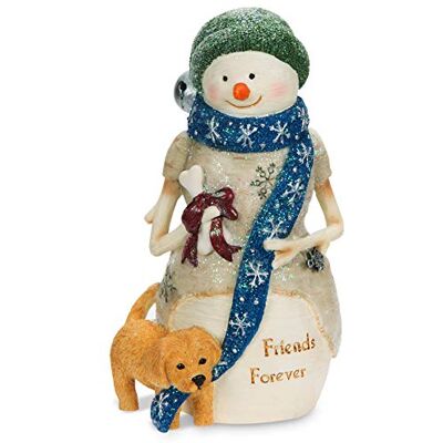 Pavilion Gift company Birchhearts-Friends Forever figurka bałwana ze szczeniakiem 11,4 cm, biała, 11,4 cm Pavilion Gift company Birchhearts-Friends Forever figurka bałwana ze szczeniakiem 11,4 cm, biała, 11,4 cm