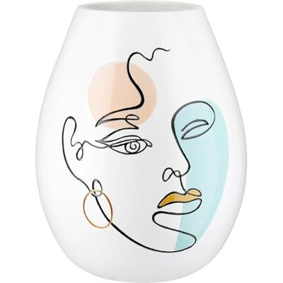 Casablanca modernes Design Casablanca wazon Voir – żywica syntetyczna – biały – wysokość 28 cm x Ø 22 cm – motyw twarzy – pękaty wazon na kwiaty Casablanca modernes Design Casablanca wazon Voir – żywica syntetyczna – biały – wysokość 28 cm x Ø 22 cm – motyw twarzy – pękaty wazon na kwiaty