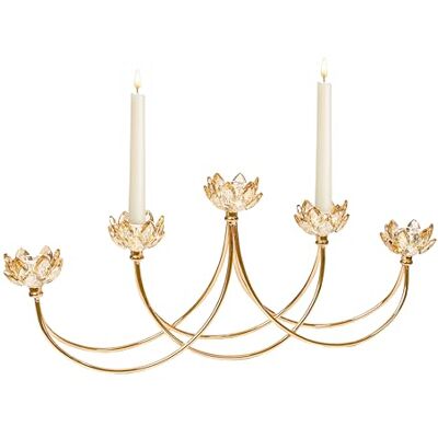 Fijalo Fijalo 5-ramienkowy metalowy szklany świecznik - Candelabro Fijalo Fijalo 5-ramienkowy metalowy szklany świecznik - Candelabro