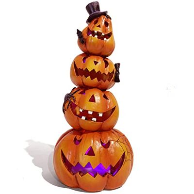 Hodao Dekoracje z dyni halloweenowej do wnętrz, dekoracje halloweenowe, wyprzedaż na stół/Halloween/okno/pudełko prezentowe/prezent (pomarańczowe dynie ułożone w stos) Hodao Dekoracje z dyni halloweenowej do wnętrz, dekoracje halloweenowe, wyprzedaż na stół/Halloween/okno/pudełko prezentowe/prezent (pomarańczowe dynie ułożone w stos)