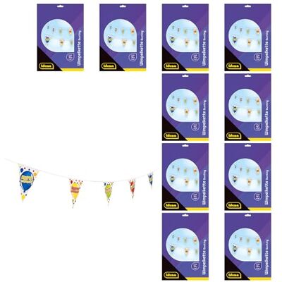 Idena 90358 Girlandy urodzinowe z 20 proporczykami, 10 sztuk, każda o długości ok. 10 m, plastikowy łańcuch z proporczykami do wnętrz i na zewnątrz Idena 90358 Girlandy urodzinowe z 20 proporczykami, 10 sztuk, każda o długości ok. 10 m, plastikowy łańcuch z proporczykami do wnętrz i na zewnątrz