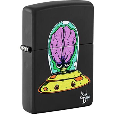 Zippo Zapalniczka Sztormowa, Sean Dietrich Alien Design, Czarny Matowy, Kolorowy Obraz, Wielokrotnego Użytku, Wiatroszczelne Wzornictwo, Pudełko Prezentowe, Wyprodukowana w USA Zippo Zapalniczka Sztormowa, Sean Dietrich Alien Design, Czarny Matowy, Kolorowy Obraz, Wielokrotnego Użytku, Wiatroszczelne Wzornictwo, Pudełko Prezentowe, Wyprodukowana w USA