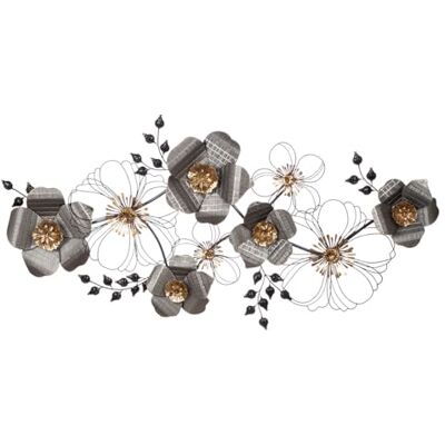 Casablanca modernes Design Casablanca relief ścienny Blossom z metalu, antracytowy/złoty/czarny, błyszczący, 71 x 135 cm, dekoracja ścienna, sztuka, dekoracja, akcesoria do domu Casablanca modernes Design Casablanca relief ścienny Blossom z metalu, antracytowy/złoty/czarny, błyszczący, 71 x 135 cm, dekoracja ścienna, sztuka, dekoracja, akcesoria do domu