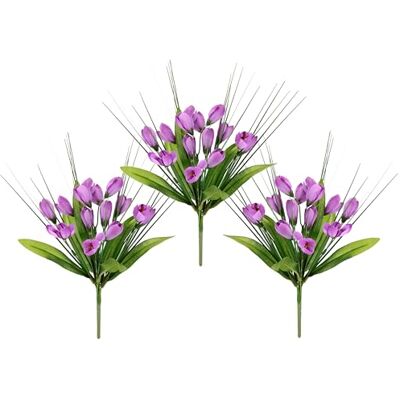 Flair Flower Krzew krokusowy z trawą, 25 cm, zestaw 3 sztuk, sztuczne kwiaty, mała roślina, wiosenna dekoracja, kwiaty, dekoracja wielkanocna, gniazdko wielkanocne, bukiet Flair Flower Krzew krokusowy z trawą, 25 cm, zestaw 3 sztuk, sztuczne kwiaty, mała roślina, wiosenna dekoracja, kwiaty, dekoracja wielkanocna, gniazdko wielkanocne, bukiet