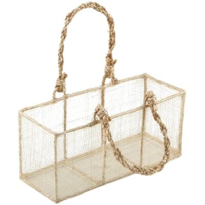 Mopec rect. Torba w/Twine hdl. Wire Frame Nat Natural Rafia Kosz 20x9x7,5cm, 1 sztuka, 7.50x20.00x9.00 cm Mopec rect. Torba w/Twine hdl. Wire Frame Nat Natural Rafia Kosz 20x9x7,5cm, 1 sztuka, 7.50x20.00x9.00 cm