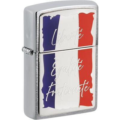 Zippo Zapalniczka Sztormowa French Motto, Szczotkowany Chrom, Emblemat, Wielokrotnego Użytku, Wiatroszczelny Design, Pudełko Prezentowe, Wyprodukowana w USA Zippo Zapalniczka Sztormowa French Motto, Szczotkowany Chrom, Emblemat, Wielokrotnego Użytku, Wiatroszczelny Design, Pudełko Prezentowe, Wyprodukowana w USA