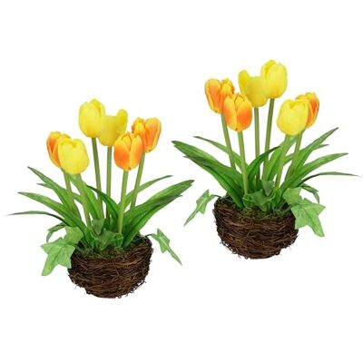 Flair Flower Bukiet tulipanów, zestaw 2 sztuk, 20 cm, sztuczne kwiaty, dekoracja wiosenna, na wiosnę, Wielkanoc, dekoracja wielkanocna, florystyka, kwiaty, wesele, jedwabny kwiat, dekoracja stołu, roślina pokojowa Flair Flower Bukiet tulipanów, zestaw 2 sztuk, 20 cm, sztuczne kwiaty, dekoracja wiosenna, na wiosnę, Wielkanoc, dekoracja wielkanocna, florystyka, kwiaty, wesele, jedwabny kwiat, dekoracja stołu, roślina pokojowa