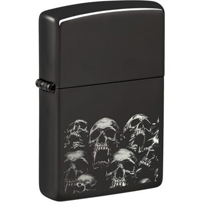 Zippo Zapalniczka Sztormowa Skull Design, Czarny Lakier, Obraz Fotograficzny, Wielokrotnego Użytku, Wiatroszczelny Design, Pudełko Prezentowe, Wyprodukowana w USA Zippo Zapalniczka Sztormowa Skull Design, Czarny Lakier, Obraz Fotograficzny, Wielokrotnego Użytku, Wiatroszczelny Design, Pudełko Prezentowe, Wyprodukowana w USA