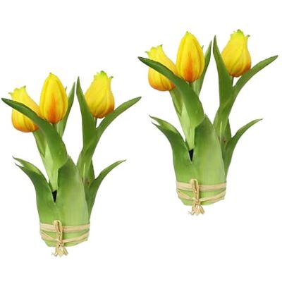 Flair Flower Sztuczne tulipany, 18 cm, zestaw 2 sztuk, jedwabne kwiaty, sztuczna trawa, dekoracja wielkanocna, Wielkanoc, wiosenna dekoracja, gniazdo wielkanocne, trawa, dekoracja stołu Flair Flower Sztuczne tulipany, 18 cm, zestaw 2 sztuk, jedwabne kwiaty, sztuczna trawa, dekoracja wielkanocna, Wielkanoc, wiosenna dekoracja, gniazdo wielkanocne, trawa, dekoracja stołu