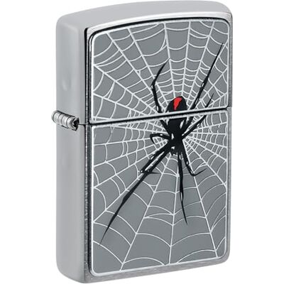 Zippo Zapalniczka Sztormowa Spider Web Grey, Szczotkowany Chrom, Emblemat, Wielokrotnego Użytku, Wiatroszczelny Design, Pudełko Prezentowe, Wyprodukowana w USA Zippo Zapalniczka Sztormowa Spider Web Grey, Szczotkowany Chrom, Emblemat, Wielokrotnego Użytku, Wiatroszczelny Design, Pudełko Prezentowe, Wyprodukowana w USA