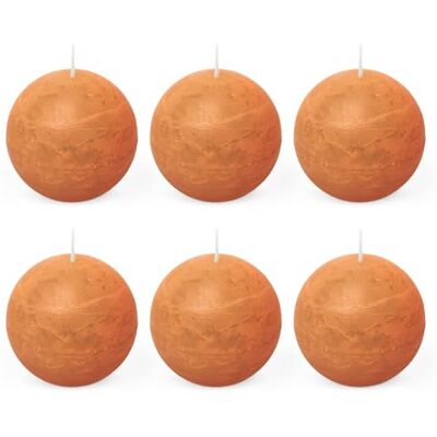 Spaas 6x Rustykalna świeca kulkowa 80 mm 24h pomarańczowa Spaas 6x Rustykalna świeca kulkowa 80 mm 24h pomarańczowa