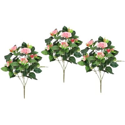 Flair Flower Sztuczny krzew róż, 34 cm, zestaw 3 szt., sztuczna róża, bukiet róż, bukiet róż, bukiet kwiatów, krzak, dekoracja ślubna, różowa Flair Flower Sztuczny krzew róż, 34 cm, zestaw 3 szt., sztuczna róża, bukiet róż, bukiet róż, bukiet kwiatów, krzak, dekoracja ślubna, różowa