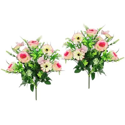 Flair Flower Bukiet róż, sztuczne kwiaty, bukiet jedwabnych kwiatów, bukiet kwiatów, bukiet kwiatów, dekoracja kwiatowa, sztuczna róża, bukiet ślubny, zestaw 2 sztuk Flair Flower Bukiet róż, sztuczne kwiaty, bukiet jedwabnych kwiatów, bukiet kwiatów, bukiet kwiatów, dekoracja kwiatowa, sztuczna róża, bukiet ślubny, zestaw 2 sztuk