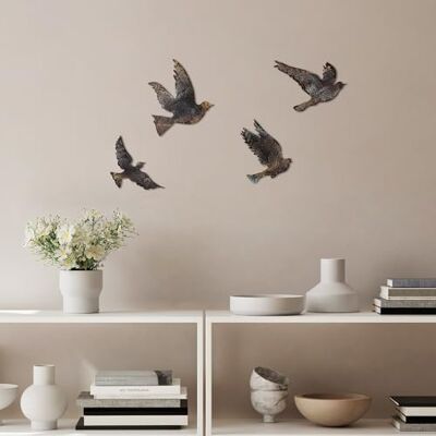 Wallity Ręcznie malowany, dekoracyjny zestaw akcesoriów ściennych (4 sztuki) 100% metal, grubość 1,5 mm unikalne kolory i tekstury do stylowej dekoracji domu Wallity Ręcznie malowany, dekoracyjny zestaw akcesoriów ściennych (4 sztuki) 100% metal, grubość 1,5 mm unikalne kolory i tekstury do stylowej dekoracji domu