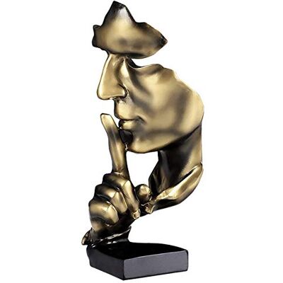 aboxoo Figurka Myśliciela, 'Silence is Gold' abstrakcyjna figurka artystyczna, nowoczesne rzeźby z żywicy, przedmioty dekoracyjne, fortepian, dekoracja biurka do kreatywnego pokoju, domu, biura aboxoo Figurka Myśliciela, 'Silence is Gold' abstrakcyjna figurka artystyczna, nowoczesne rzeźby z żywicy, przedmioty dekoracyjne, fortepian, dekoracja biurka do kreatywnego pokoju, domu, biura