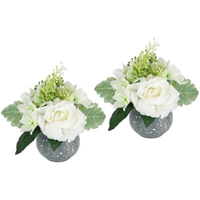 Flair Flower Sztuczne kwiaty w doniczce z hortensji, zestaw 2 sztuk, 19 cm, na wesele, dekoracja stołu, dekoracja weselna, sztuczna roślina, dekoracja stołu, dekoracja stołu Flair Flower Sztuczne kwiaty w doniczce z hortensji, zestaw 2 sztuk, 19 cm, na wesele, dekoracja stołu, dekoracja weselna, sztuczna roślina, dekoracja stołu, dekoracja stołu