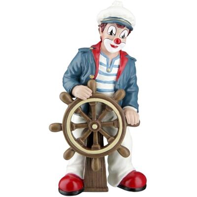 GILDE clown dekoracyjna figurka klauna kapitana marynarza morska dekoracja z żywicy syntetycznej prezent dla kolekcjonerów wielokolorowa, wysokość 15,5 cm GILDE clown dekoracyjna figurka klauna kapitana marynarza morska dekoracja z żywicy syntetycznej prezent dla kolekcjonerów wielokolorowa, wysokość 15,5 cm