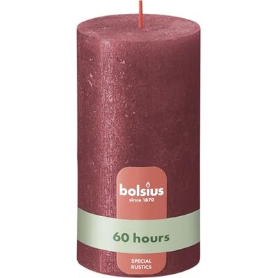 BOLSIUS Rustykalna świeca kolumna - Czerwona - 13cm - Nie kapie - Bez zapachu BOLSIUS Rustykalna świeca kolumna - Czerwona - 13cm - Nie kapie - Bez zapachu
