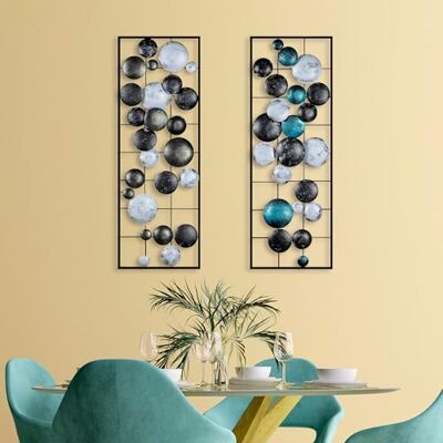 Wallity Ręcznie malowane, dekoracyjne metalowe akcesoria ścienne (2 sztuki), 32 x 92 x 4 cm 100% metal, unikalne warianty kolorystyczne, idealne do dekoracji domu i ekspozycji artystycznych Wallity Ręcznie malowane, dekoracyjne metalowe akcesoria ścienne (2 sztuki), 32 x 92 x 4 cm 100% metal, unikalne warianty kolorystyczne, idealne do dekoracji domu i ekspozycji artystycznych