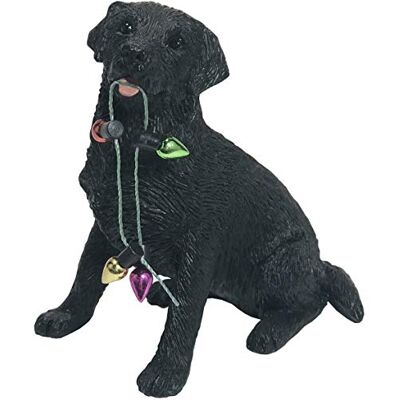 Sandicast Czarny labrador retriever ze światełkami świątecznymi ozdoba bożonarodzeniowa, wielokolorowa (XSO012) Sandicast Czarny labrador retriever ze światełkami świątecznymi ozdoba bożonarodzeniowa, wielokolorowa (XSO012)