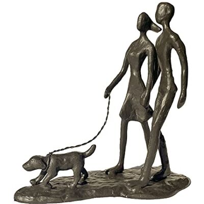 Konjouror Para i pies żeliwna rzeźba, romantyczna para miłość metalowa dekoracja artystyczna, statuetka miłości rodziny, prezenty dla miłośników psów dla pary Konjouror Para i pies żeliwna rzeźba, romantyczna para miłość metalowa dekoracja artystyczna, statuetka miłości rodziny, prezenty dla miłośników psów dla pary