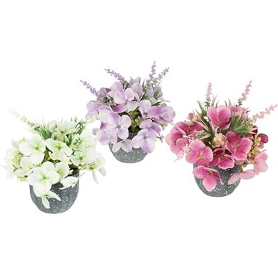 Flair Flower Sztuczne kwiaty w doniczce, zestaw 3 szt. – 17 cm, sztuczne rośliny, hortensje, sztuczne rośliny, dekoracja salonu, stołu, parapetu, kwiatów, realistyczna, mała, dekoracyjna, łatwa w pielęgnacji Flair Flower Sztuczne kwiaty w doniczce, zestaw 3 szt. – 17 cm, sztuczne rośliny, hortensje, sztuczne rośliny, dekoracja salonu, stołu, parapetu, kwiatów, realistyczna, mała, dekoracyjna, łatwa w pielęgnacji