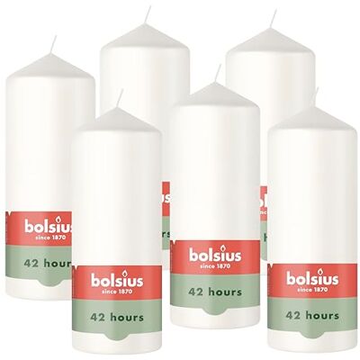 bolsius – Świeca walcowa gładka – Biały – 15 cm – 6 sztuk – świece dekoracyjne – zawiera naturalny wosk roślinny – bez oleju palmowego bolsius – Świeca walcowa gładka – Biały – 15 cm – 6 sztuk – świece dekoracyjne – zawiera naturalny wosk roślinny – bez oleju palmowego