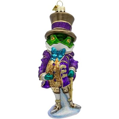 Kurt S. Adler Kurt Adler 18 cm Bellissimo szklany dżentelmen żaba ornament Kurt S. Adler Kurt Adler 18 cm Bellissimo szklany dżentelmen żaba ornament
