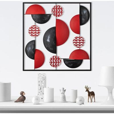 Wallity Ręcznie malowana dekoracja, akcesoria metalowe, 55 x 5 x 55 cm, 100% metal, grubość 0,8 mm, unikalne warianty kolorystyczne do stylowego wystroju domu Wallity Ręcznie malowana dekoracja, akcesoria metalowe, 55 x 5 x 55 cm, 100% metal, grubość 0,8 mm, unikalne warianty kolorystyczne do stylowego wystroju domu